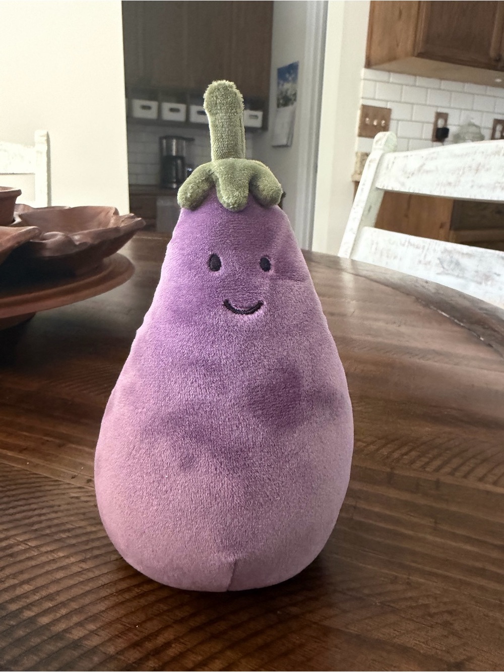 Jellycat Purple Plush Eggplant with Green Stem